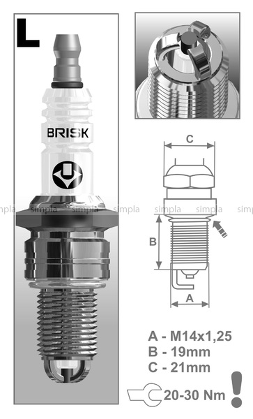 1331 Свеча зажигания Brisk (10шт в уп) LR15TC-1