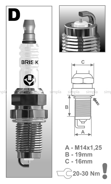 1302 Свеча зажигания Brisk ( 4шт в уп) DOR15YS-N