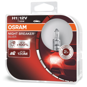 Лампа HALOGEN OSRAM H1 12V 55W NB SILVER +100! 2шт