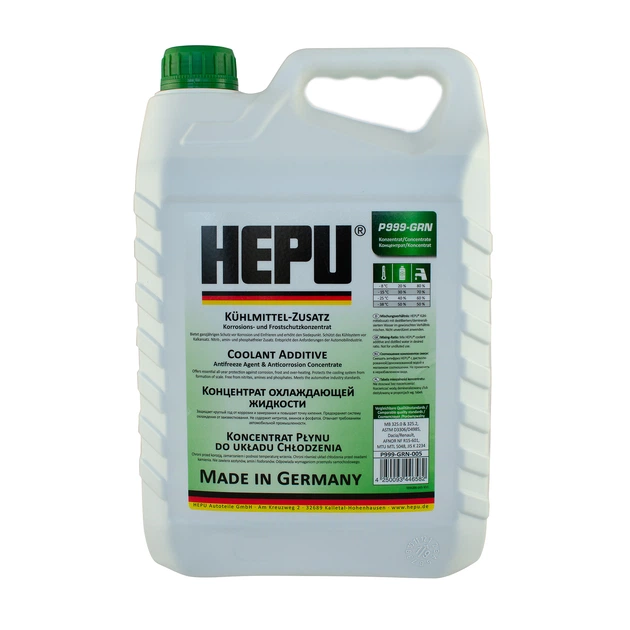 Антифриз HEPU G11 Green/Зелен конц. -80°C 5л