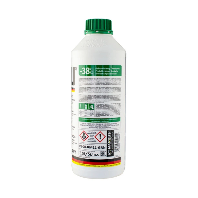 Антифриз HEPU G11 Green/Зеленый -38°C 1,5л