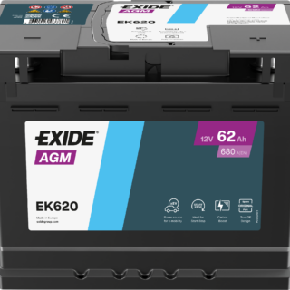 Аккумулятор 62 Ah 680А (- +) EXIDE Start-Stop AGM